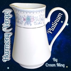 Vtg Creamer Harmony Verge CROWN MING Floral Platinum Trim